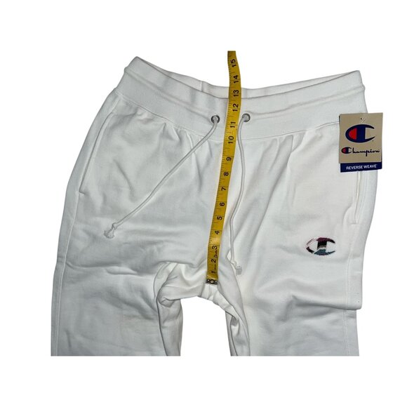 Champion Reverse Weave Colorful Embroidered Patch Sweat Pants Sz Large White Wom - Picture 9 of 12